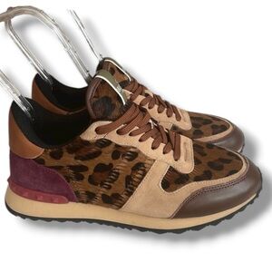 Valentino Garavani Valentino Rockrunner Calf Hair Leopard sneakers EU 41 NIB/New